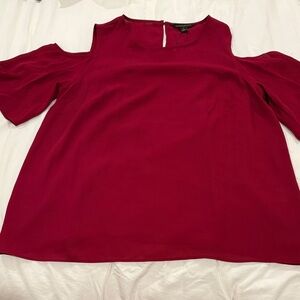 Elegant Red Women's Top Cold Shoulder